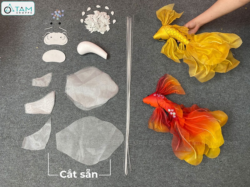 Set phụ kiện tự làm cá chép Mini decor [Loại đẹp] D45cm SET-DIY-05